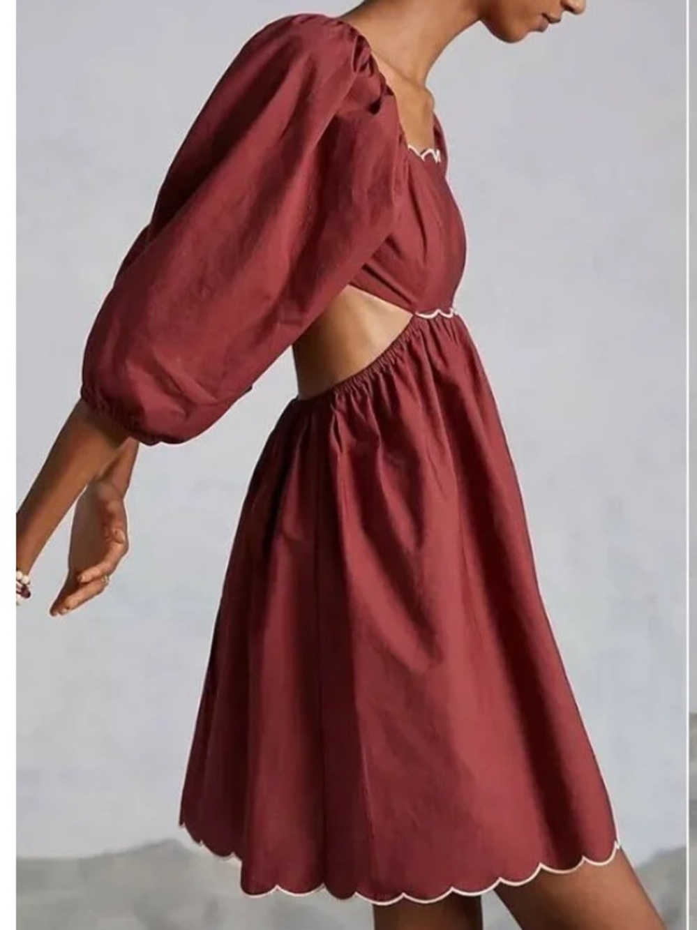 Anthropologie Forever That Girl Scalloped Mini Dress - Picture 3 of 9